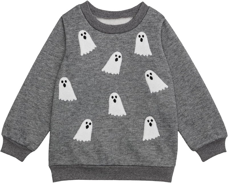 MudPie boys Ghost Boucle Sweatshirt - Image 1